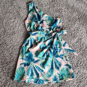 One-Shoulder Wrap Floral dress